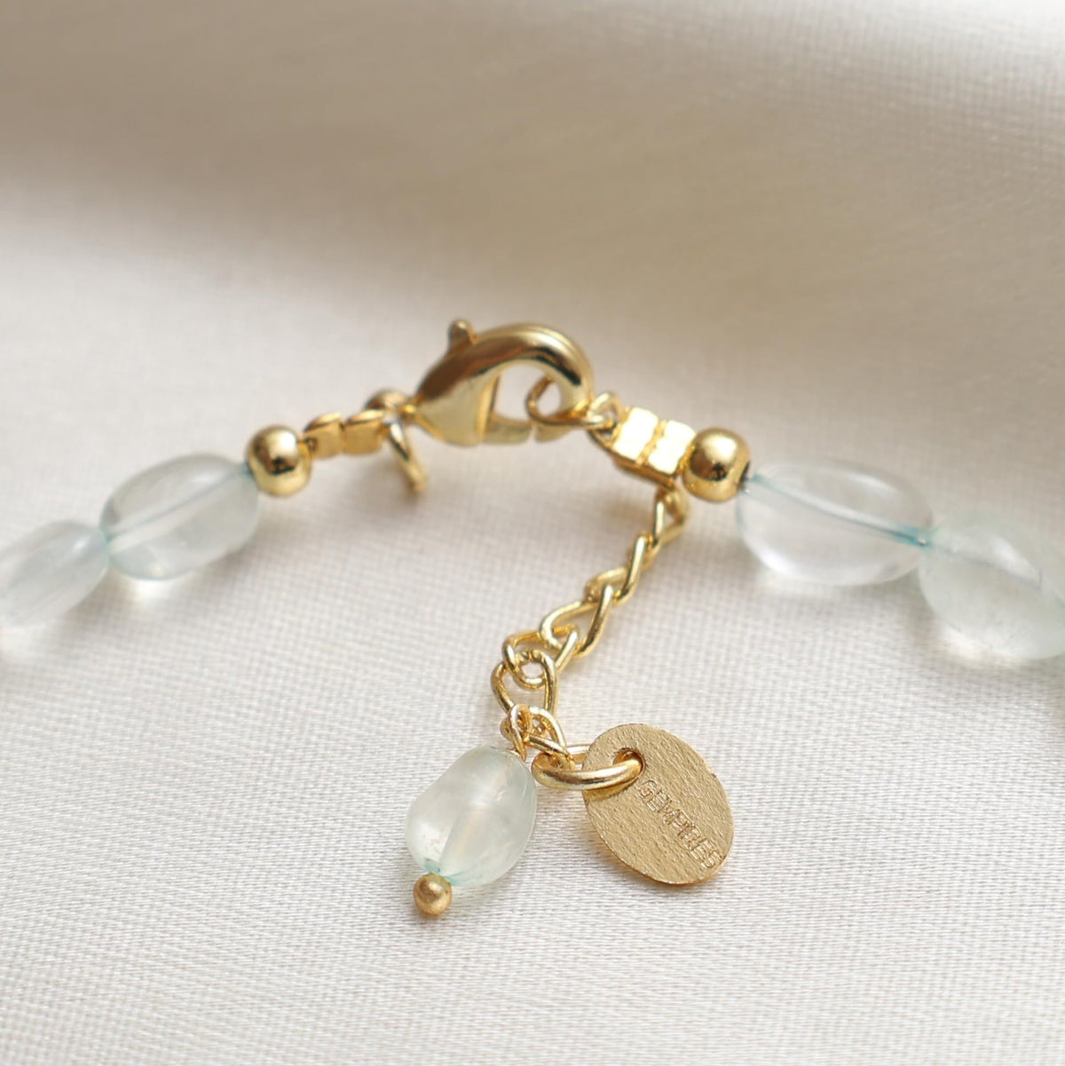 Gempires Blue Aquamarine Stone Bracelets March Birthstone Handmade Jewelry Hypoallergenic 8 Inch Statement Bracelets For Women