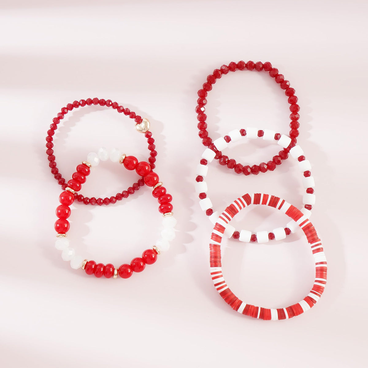 RISHEGAE Crystal Heishi Beaded Bracelet for Women Stackable Bracelet Layering Friendship Summer Stretch Bracelets for Women