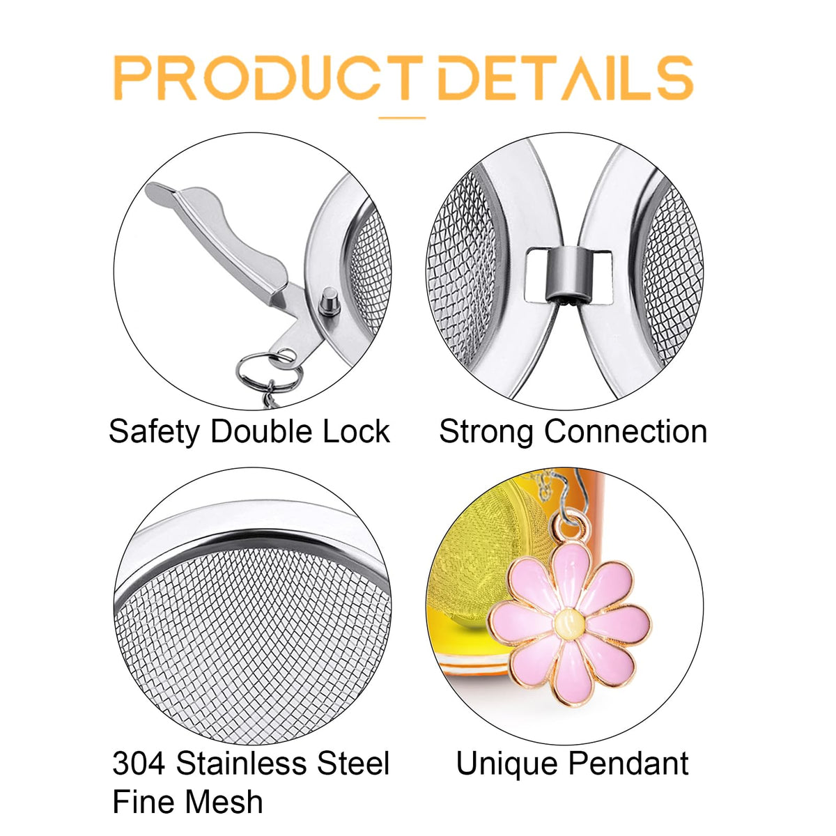 Set of 2 Tea Infuser for Loose Leaf Tea with Butterfly and Flower Charms - Stainless Steel Tea Strainers by TeaSanavie