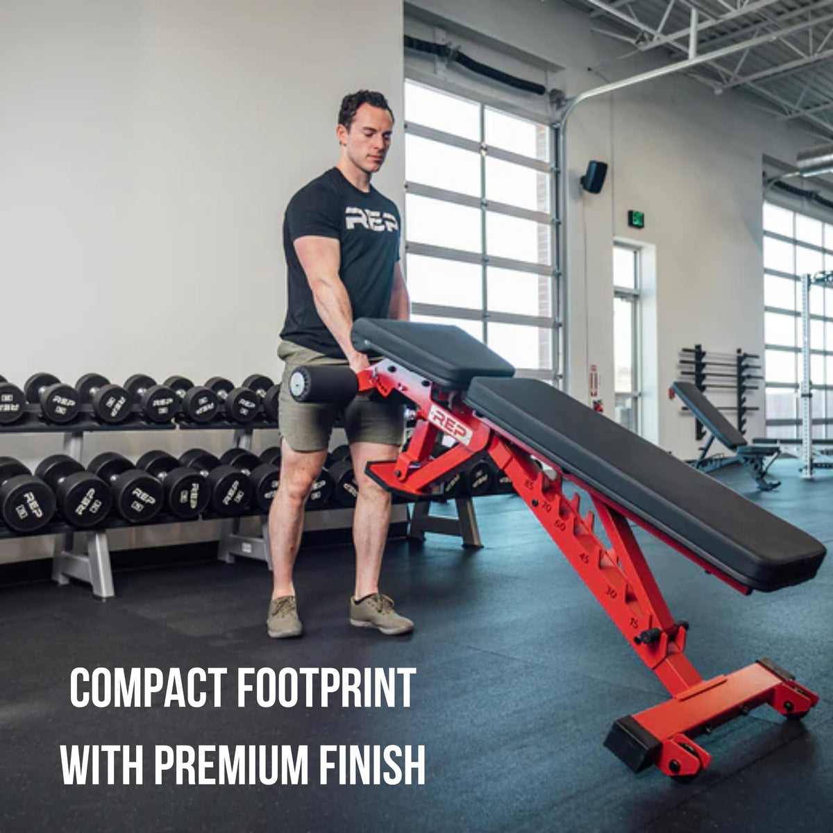 Rep Fitness Adjustable Bench – AB-3000 FID – Flat/Incline/Decline (White)