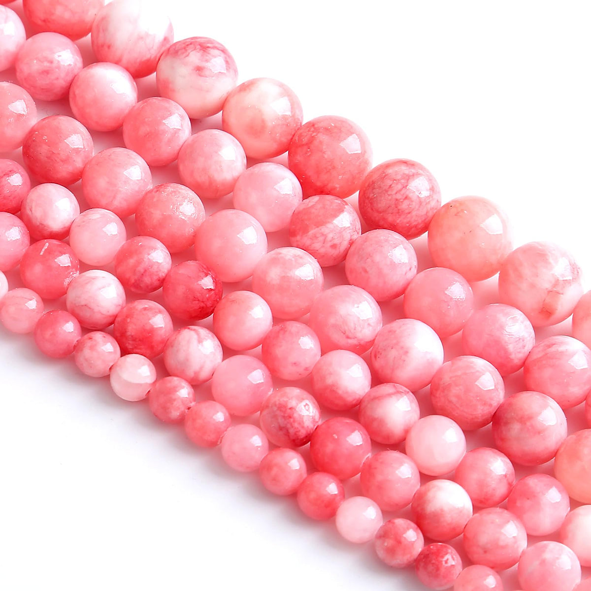 120PCS 6MM Pink Persian Jade Spacer Loose Beads for Jewelry Making DIY Bracelet Necklace 2 Strands