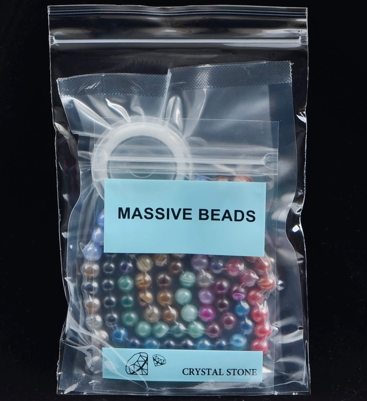 Massive Beads 140PCS 6MM Natural Crystal Beads Stripe Agate Gemstone Round Loose Energy Healing Beads with Free Crystal Stretch Cord for Jewelry Making (Stripe Agate, 6MM)