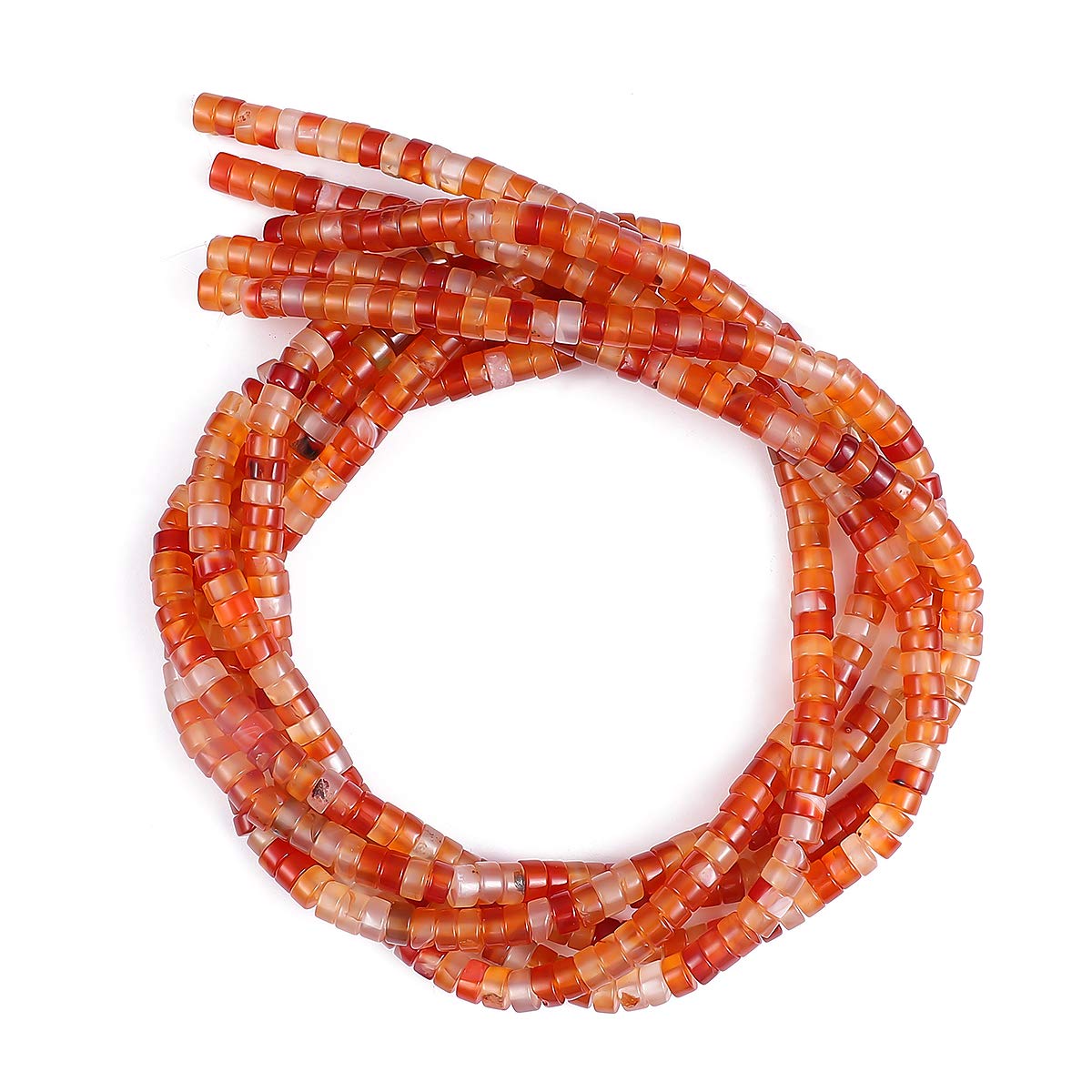 BEADIA Natural Red Agate Spacer Beads Caps Loose Semi Gemstone for Beading Jewelry Making 6mmx3mm 38cm
