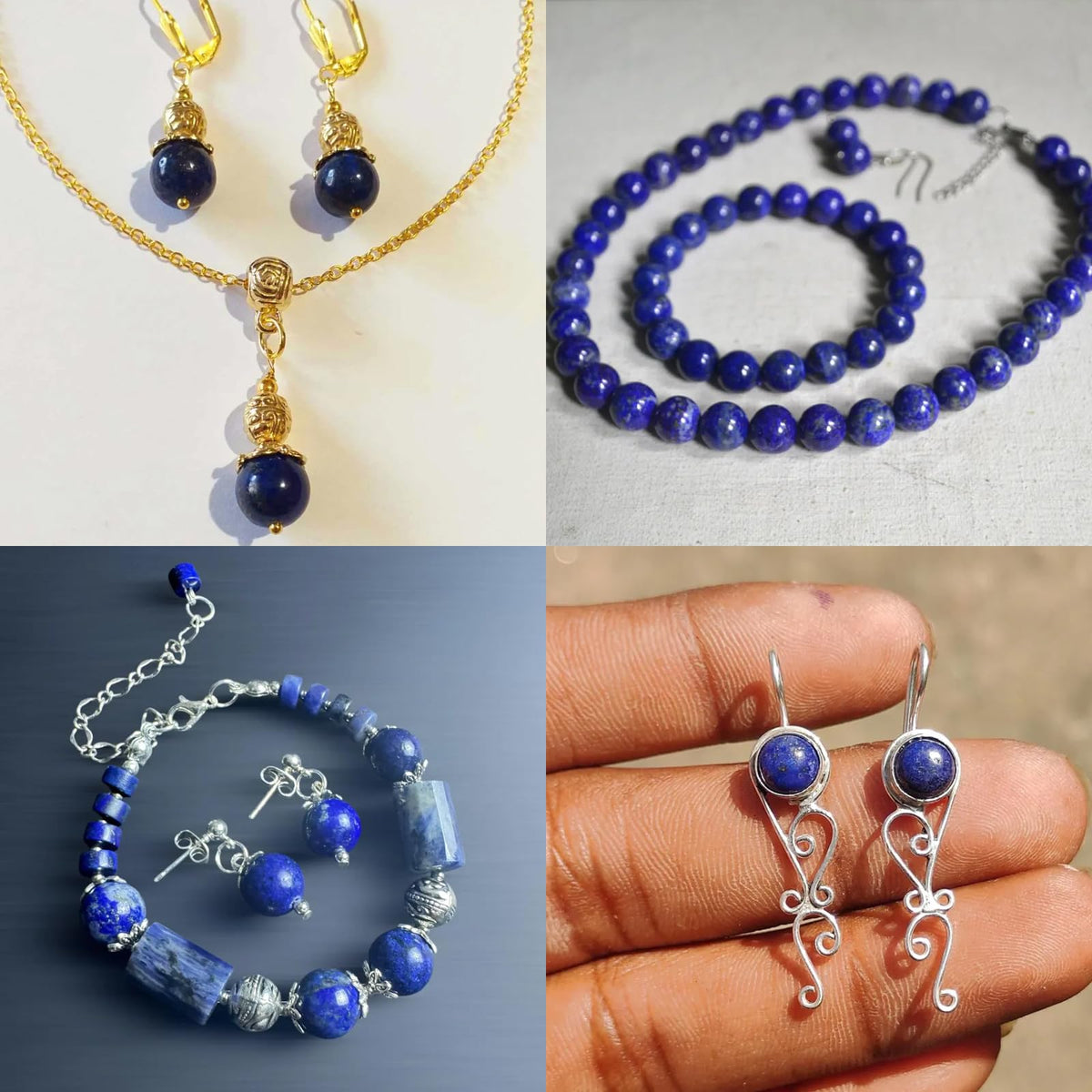 Risyfjew 50PCS 8mm Natural Lapis Lazuli Beads Gemstone Round Loose Beads for Jewelry Making Chakra Crystal Stone Beads for Bracelets Necklace Earrings Making Supplies (50pcs/Strand)