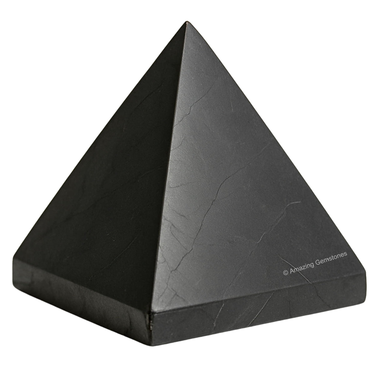 Amazing Gemstone Shungite Pyramid Crystal Healing Stones - 1.5" Great Pyramid Figurine of Natural Stone Pyramid for Meditation, Reiki, Chakra Balancing and Crystal Pyramids Grid