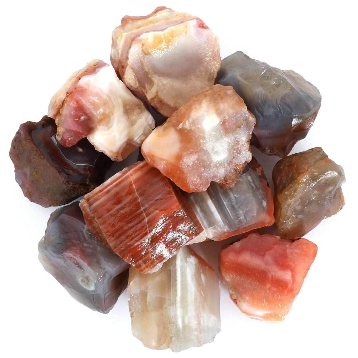 1.1lb Bulk Raw Carnelian Rough Crystal-Natural Carnelian Stone Raw Stones Crystal for Tumbling, Cabbing, Fountain Rocks, Decoration,Polishing, Wire Wrapping, Wicca & Reiki Crystal Healing