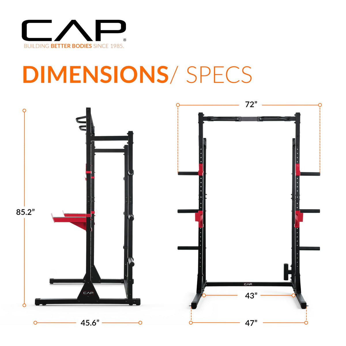 Cap Power Rack with Pull Up Bar & Attachments - Squat Rack & Strength Training Power Cage for Home Gym - Yellow