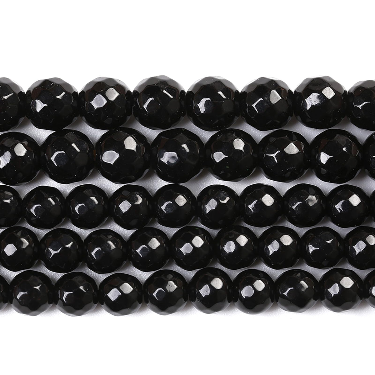 32pcs 12mm Natural Faceted Black Agate Stone Beads for Jewelry Making Energy Healing Beads DIY Bracelet Necklace Accessories 15" (12mm, Faceted Black Agate)