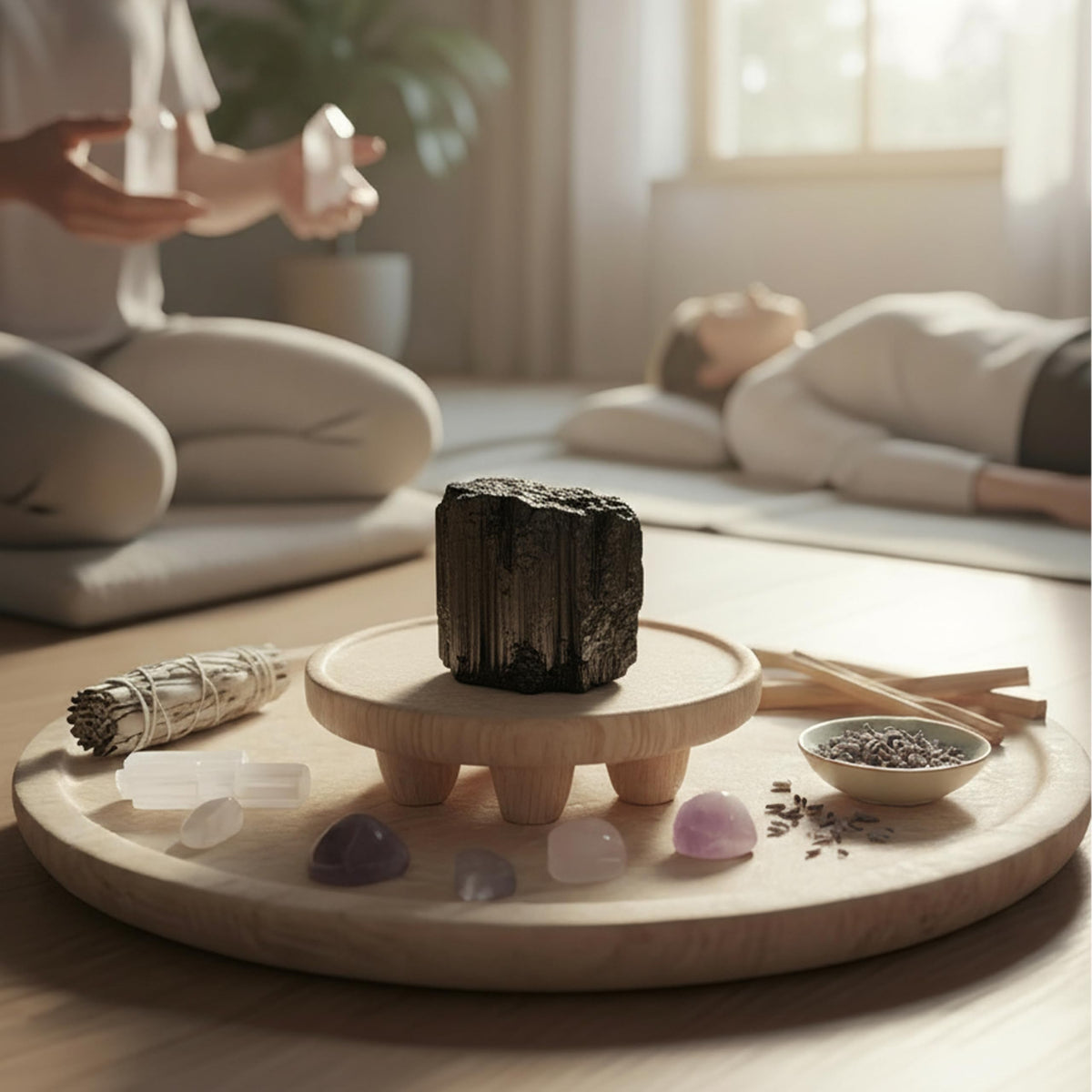 Black Tourmaline Raw Healing Crystals, 1.8"-2.2" Large Size Raw Stones, Natural Black Tourmaline Crystal with Velvet Pouch for Home Decor, Tray, Collection