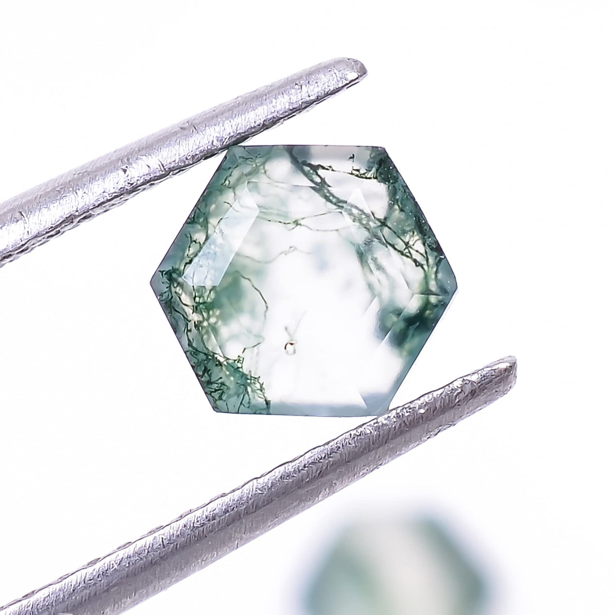 4pcs, 6x6x3mm Natural Moss Agate Hexagon Shape-Flat Step Cut Gemstone Wholesale Lot, Jewelry Making Loose Gemstone, Polished Minerals, DIY, Wire Wrapping, Healing Crystals, Bulk Gemstone Deal