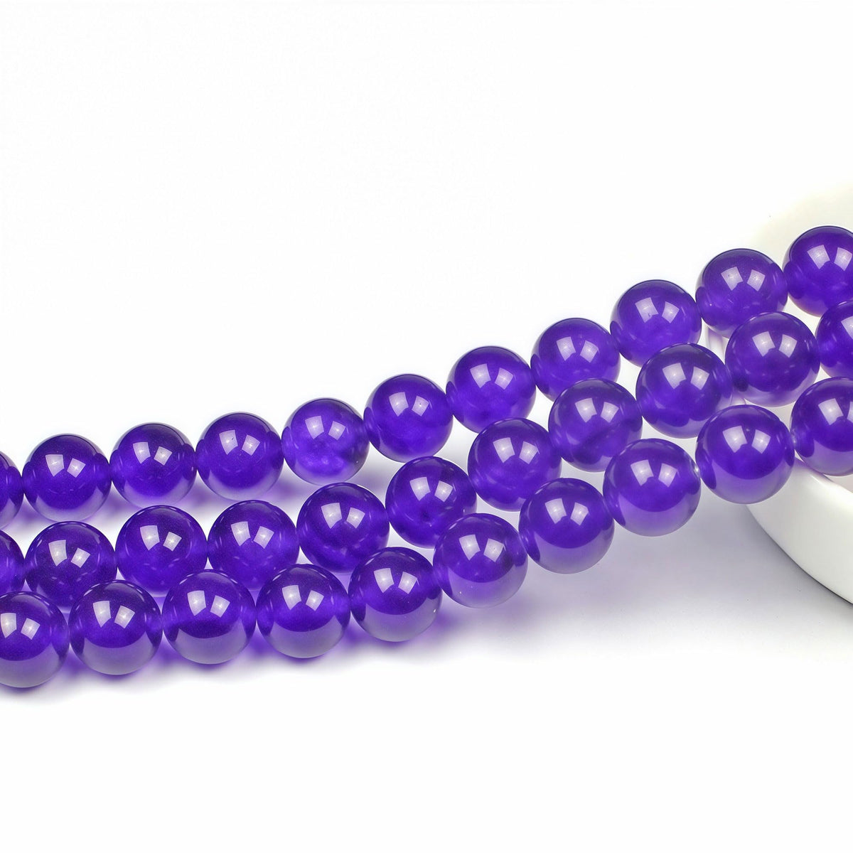 MJDCB Stone Beads Purple Jade Round Loose Beads for Jewelry Making DIY Bracelet Necklace (8mm)