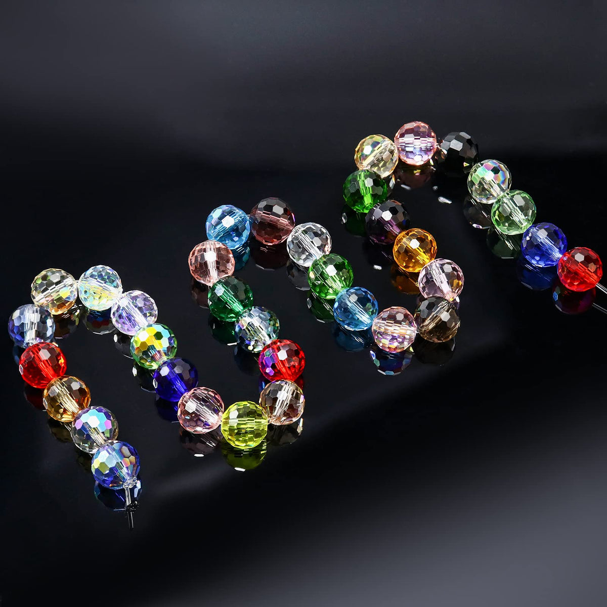 Dowarm 10MM Round Crystal Beads for Jewelry Making, Crystal Paradise Faceted Crystal Glass Beads for Crafts Bracelet Wind Chimes Suncatcher, #5003 Rondelle Spacer Beads, Loose Gemstones, 50PCS