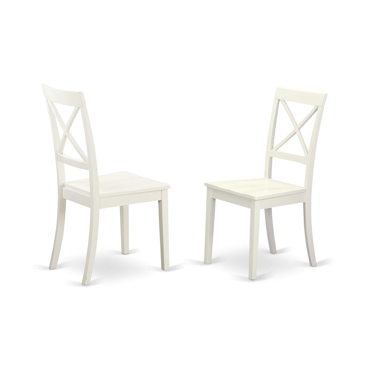 East West Furniture DLBO3-WHI-W 3 Piece Dining Room Table Set Contains a Round Kitchen Table with Dropleaf and 2 Dining Chairs, 42x42 Inch, Linen White