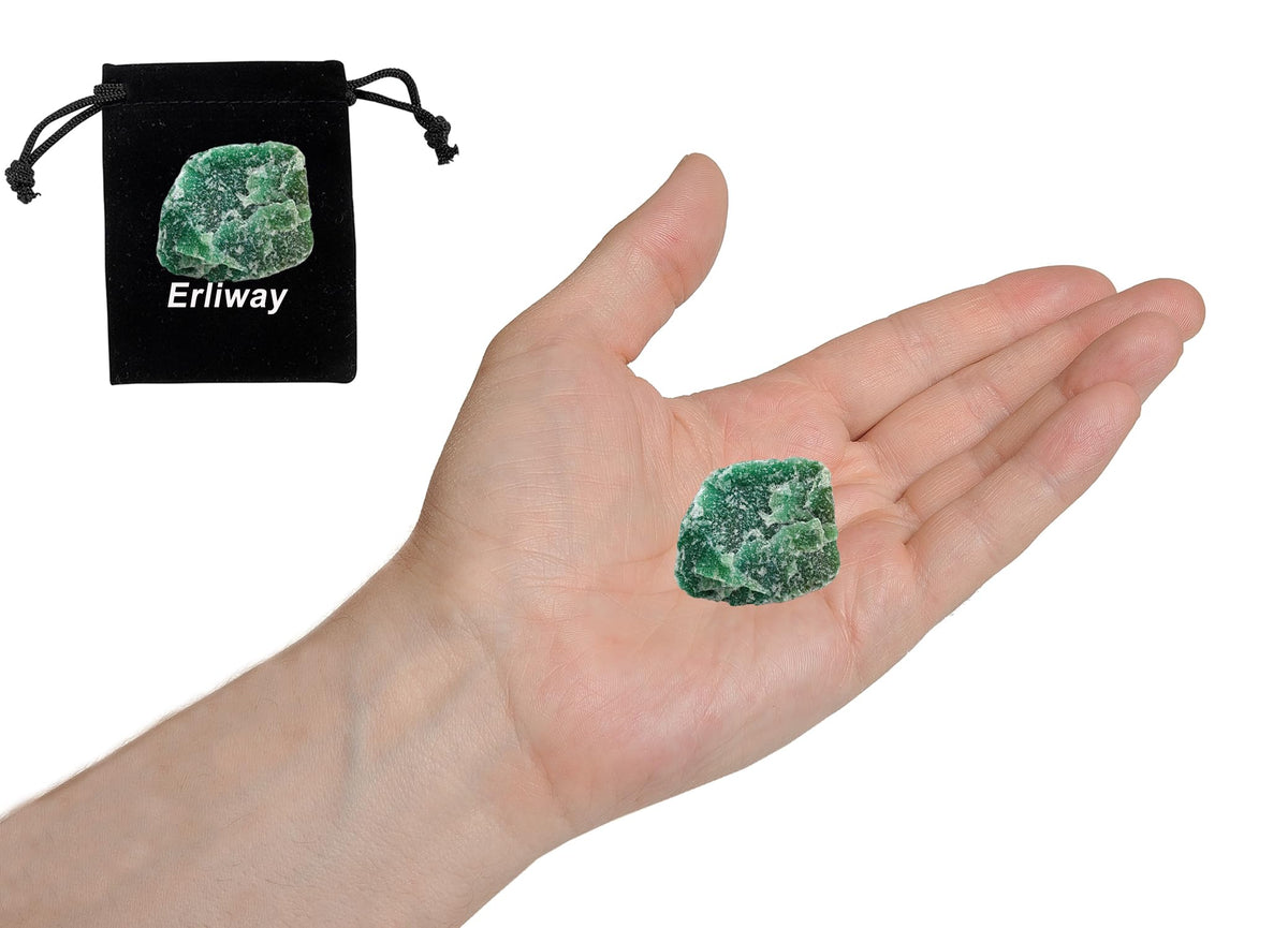 Green Aventurine Raw Crystals, Large 1.25-2.0" Healing Crystals Natural Rough Stones Crystal for Tumbling, Cabbing, Fountain Rocks, Decoration, Polishing, Wire Wrapping, Wicca & Reiki