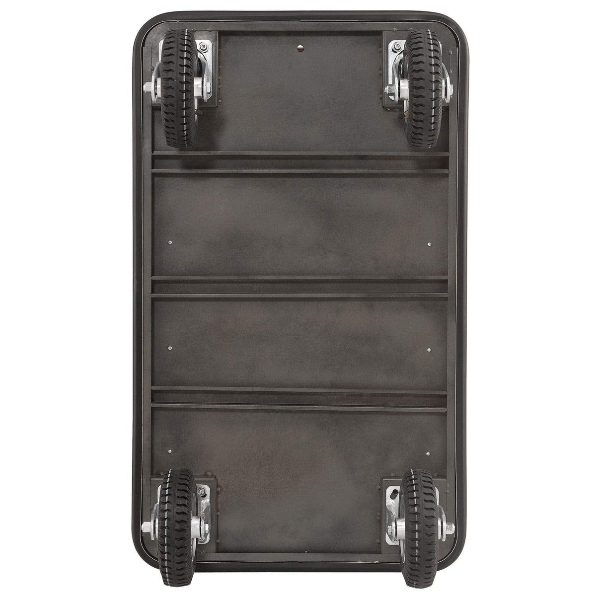 Global Industrial Silver Stainless Steel Bellman Cart Curved Uprights 8" Pneumatic Casters, 41-1/4"L x 24" W x 75" H, Hotel Luggage Cart for Commercial Use, Condos, Resorts