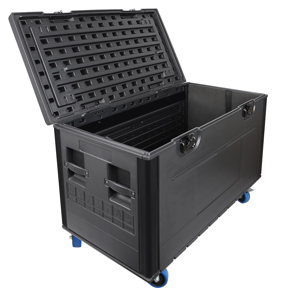 Diandian Utility Cable Trunk Road Case with Wheels, 44" x 22" x 24" Professional Stackable Heavy Duty ATA Rolling Road Case, for Pro Audio & DJ Equipment Storage, Transport for Touring with Casters