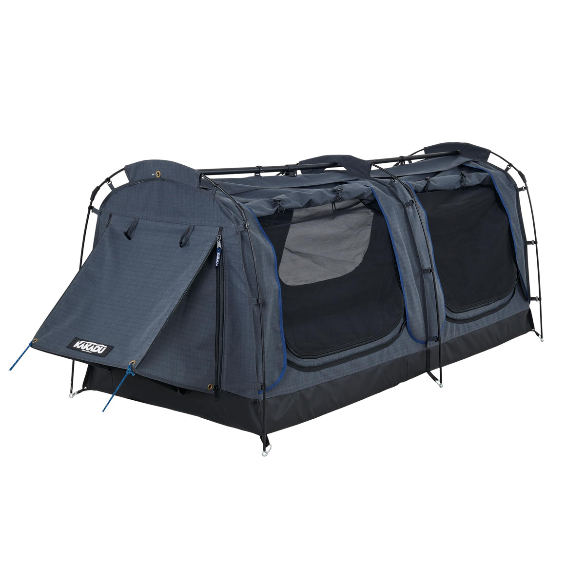 Kakadu Canvas Swag Tent, 1 Person, Australian Polycotton Camping Ground Tent, All Seasons, Waterproof, with 2.75” Foam Mattress, LED Lighting, Carry Bag