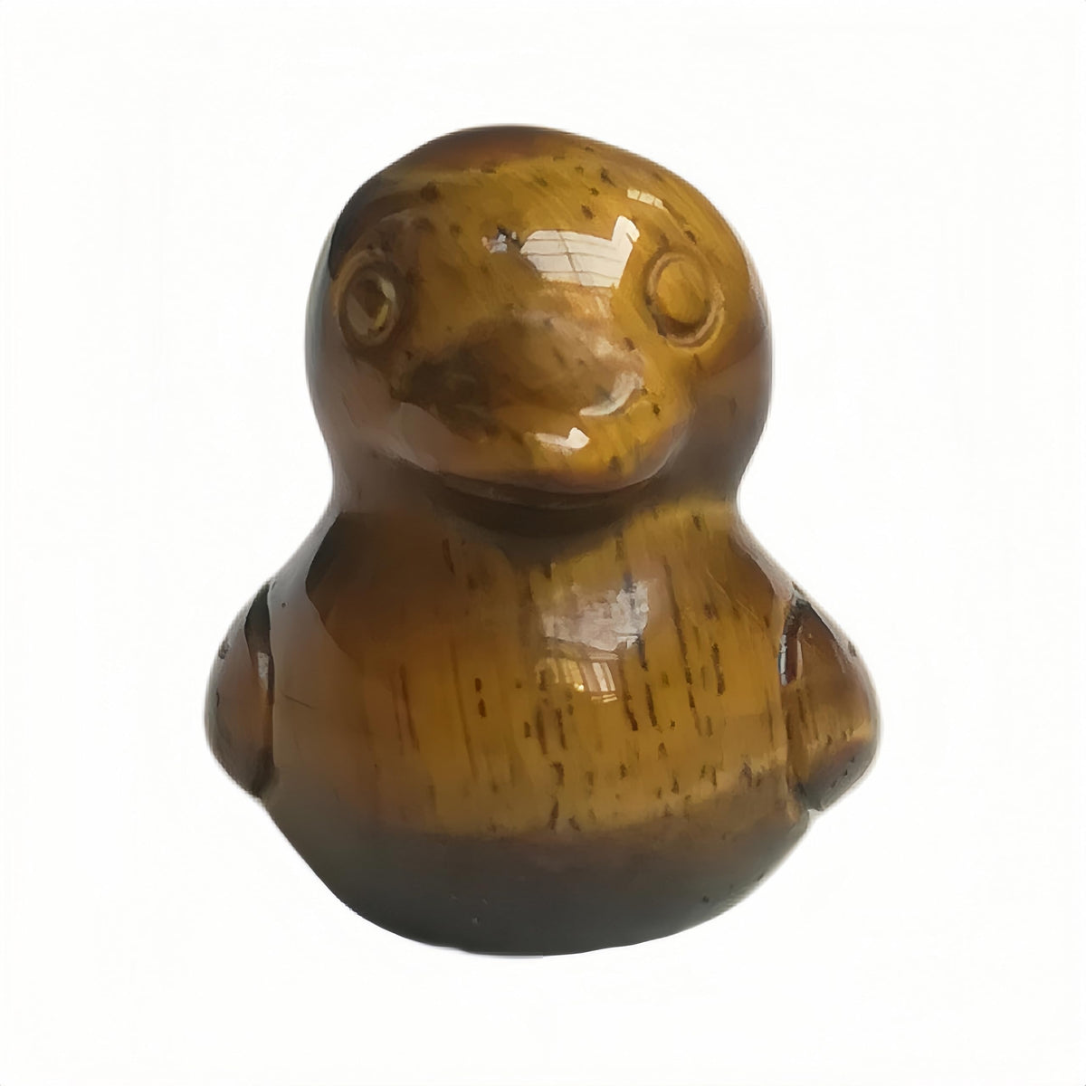 Bacatgem Natural Tiger's Eye Crystal Duck Carving Positive Energy Home Decoration Desk Decor,1.18 Inchs Crystal and Healing Stone Ornament