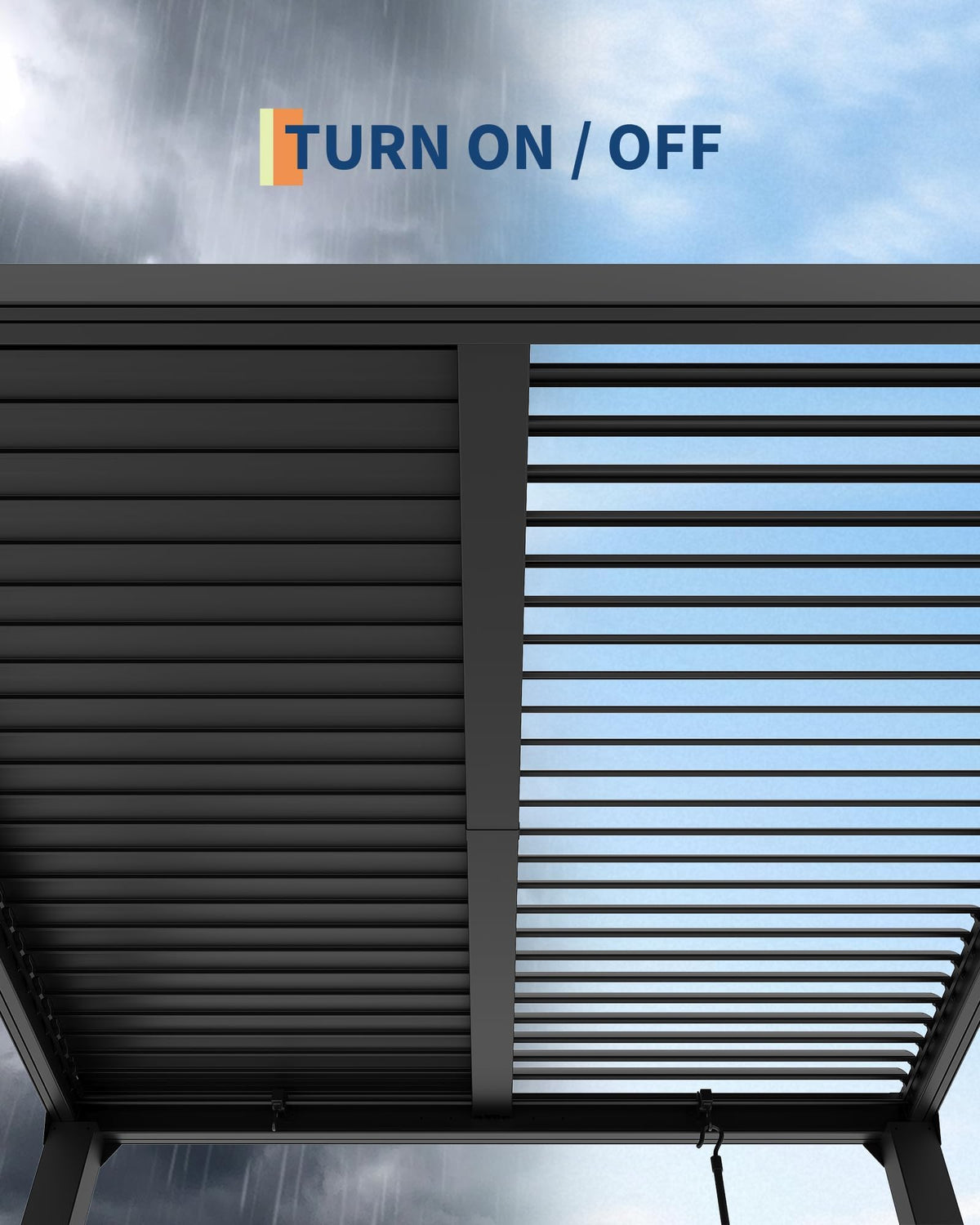 10x10 FT Louvered Pergola, Outdoor Aluminum Pergola with Adjustable Roof & Integrated Drainage System, Heavy Duty Hardtop Gazebo for Patio, Deck, Garden & Backyard