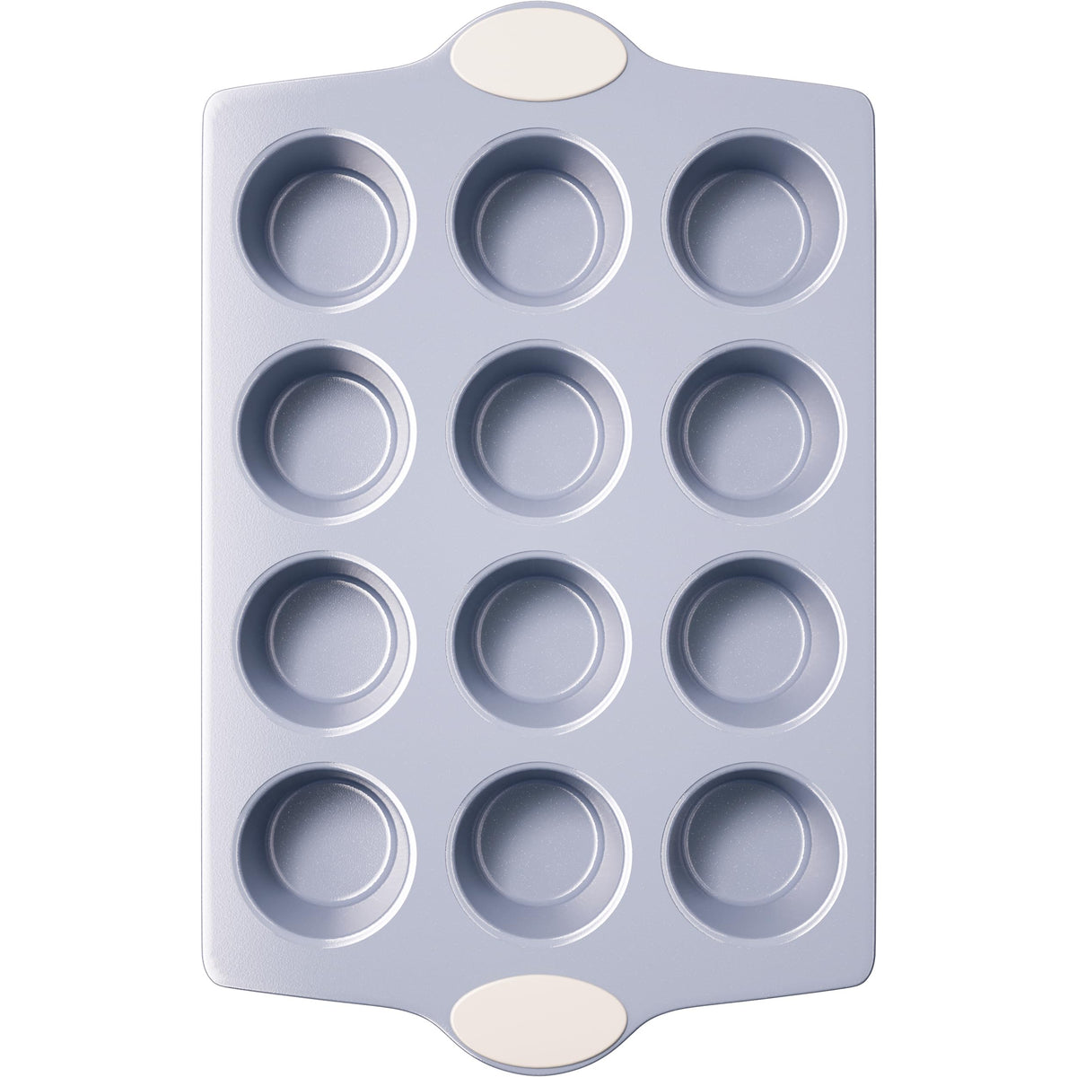 BRONYPRO 12-Cup Non Toxic Nonstick Ceramic Muffin Pan & Cupcake Tin, PFOA & PFOA Free, Heavy Duty Rust-Resistant Aluminized Steel, Oven Safe, Cream White