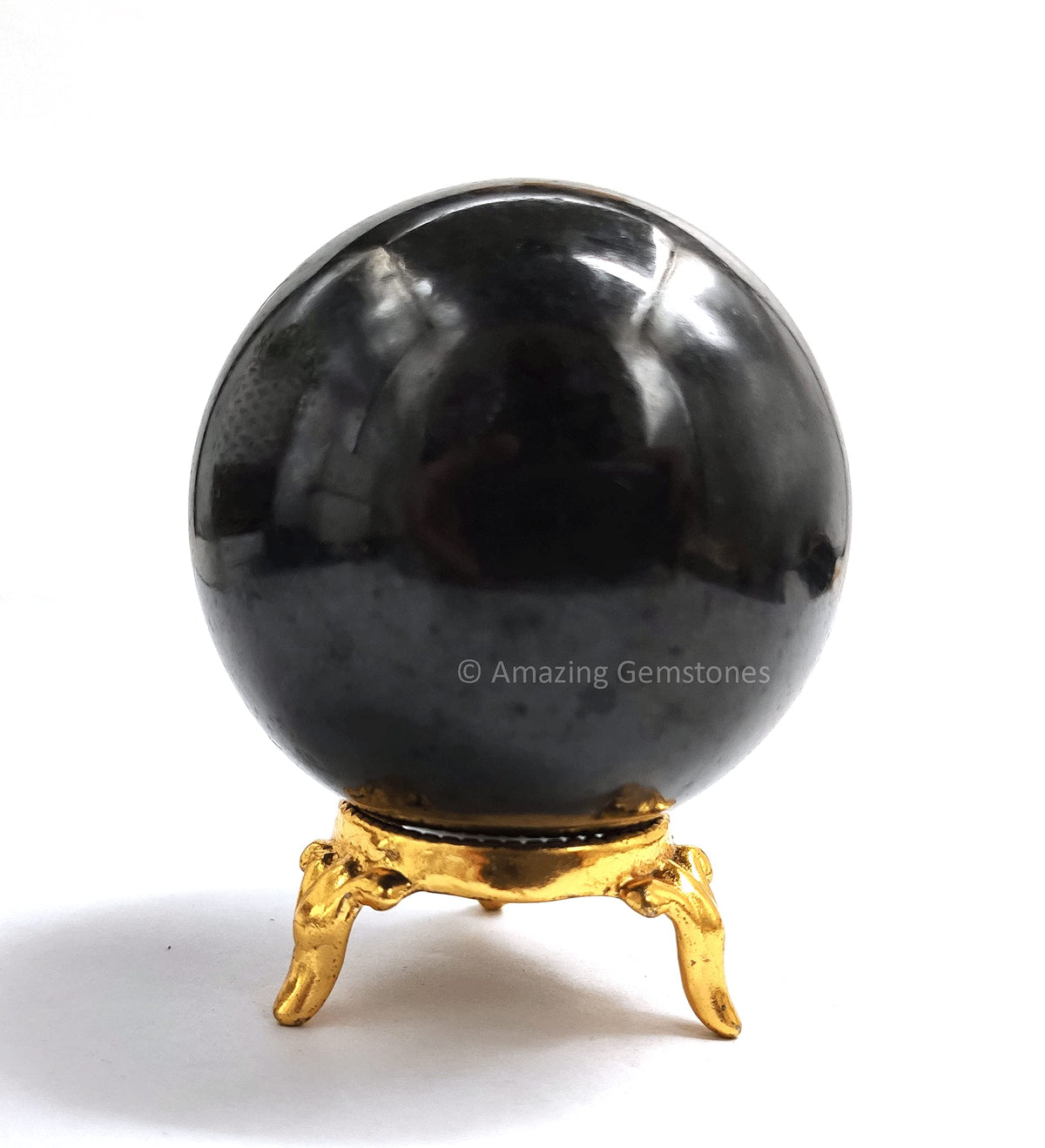 Amazing Gemstone Black Tourmaline Crystal Sphere Round Ball with Sphere Holder Stand, Natural Healing Stone Sphere for Massage Meditation Crystal Grid Witchcraft Supplies Reiki Yoga