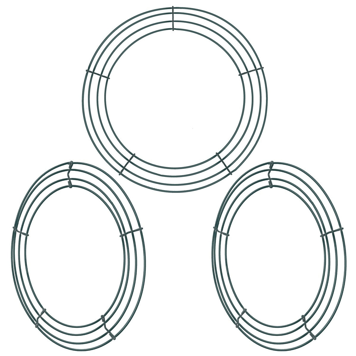 Sumind 3 Pack 12 Inch Green Wire Wreath Frame Metal Wreath Form Round Wire Frame for Christmas Weddings Decor DIY Crafts Floral Projects Home Front Door Garden Outdoor Arrangements Holiday