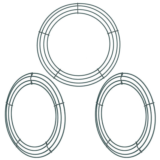Sumind 3 Pack 12 Inch Green Wire Wreath Frame Metal Wreath Form Round Wire Frame for Christmas Weddings Decor DIY Crafts Floral Projects Home Front Door Garden Outdoor Arrangements Holiday