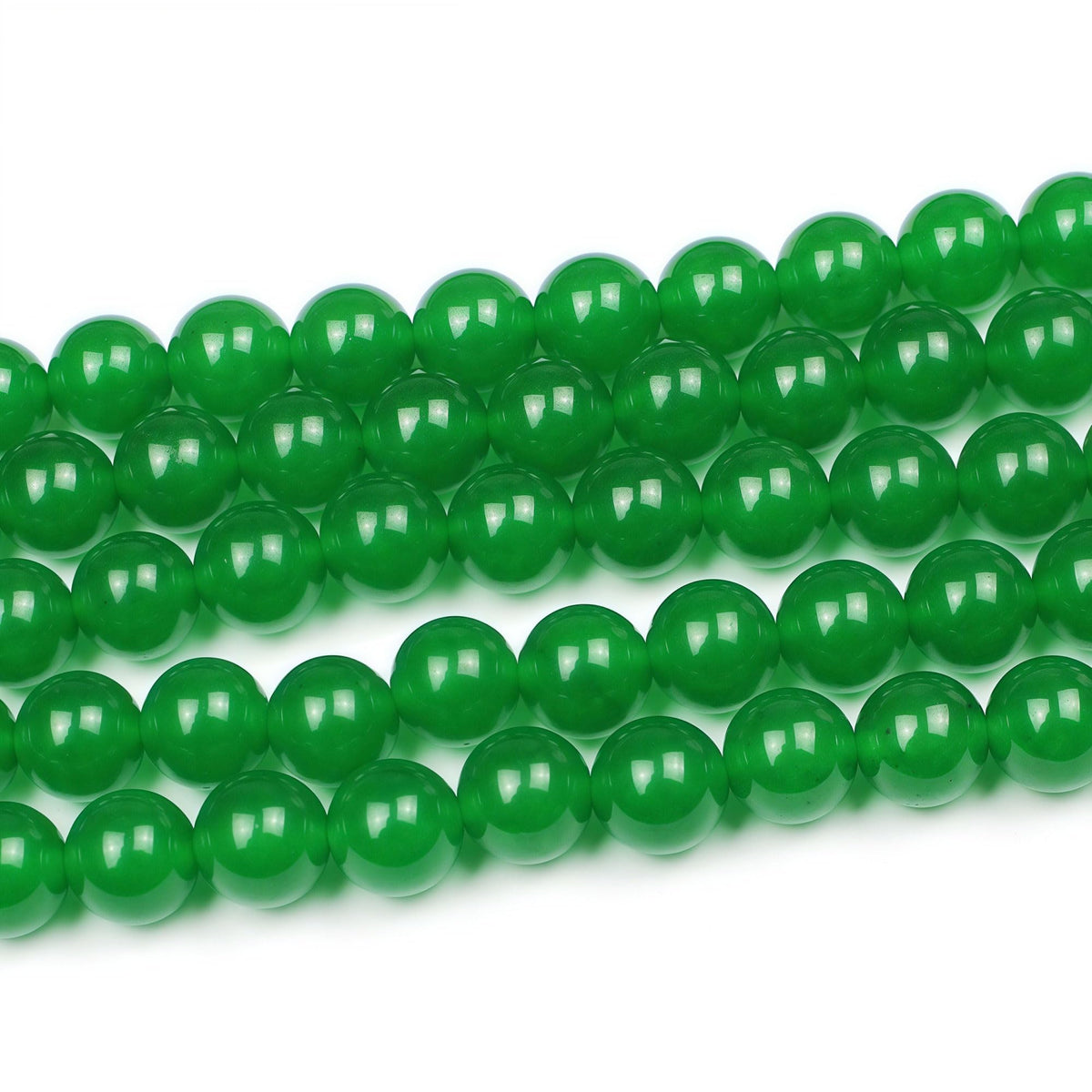 MJDCB Natural Green Jade Round Loose Beads for Jewelry Making DIY Bracelet Necklace (12mm)