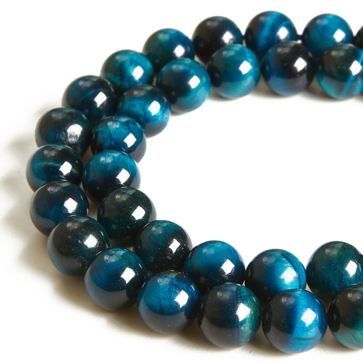 100pcs 6mm Aquamarine Tiger Eye Beads Natural Gemstone Beads Round Loose Beads for Jewelry Making
