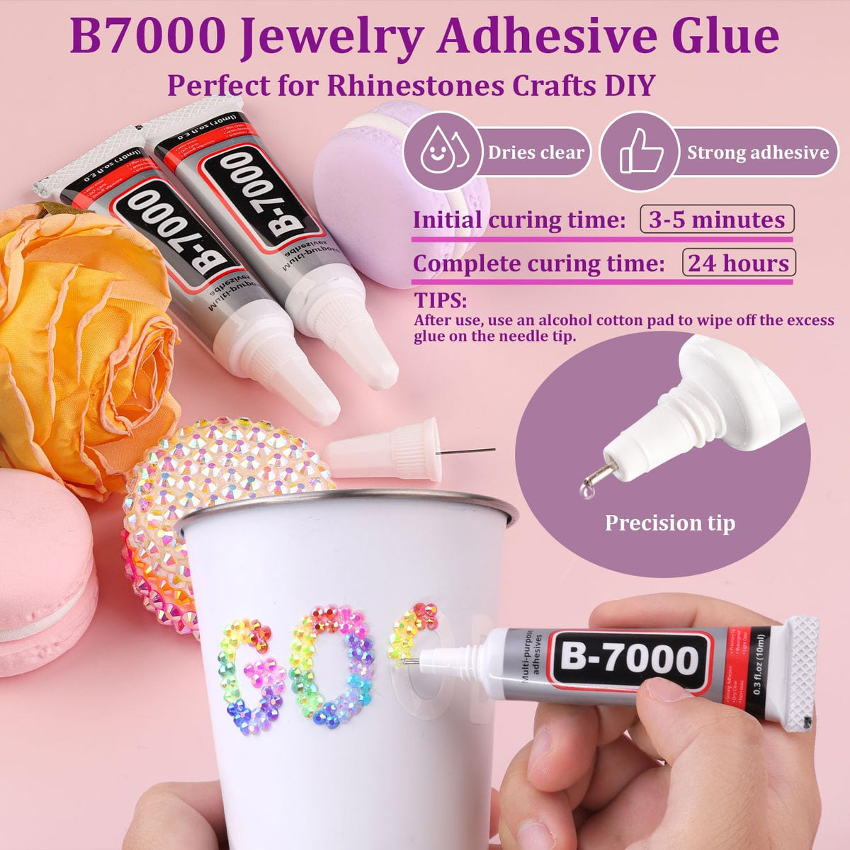 40000Pcs Resin Jelly Rhinestones for Bedazzling, 3mm Mixed-Color Flatback Gems for Diamond Art, Bedazzler Kit with 1Pcs 10ml B7000 Jewelry Glue for Crafting Crafts Book Shoes Nail Art