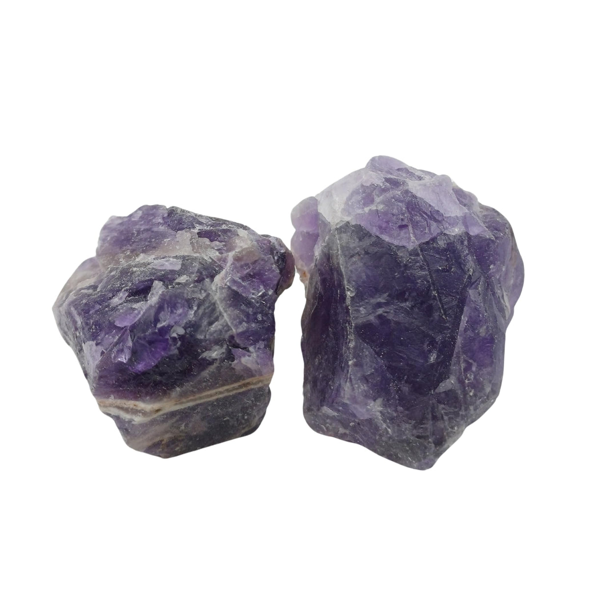 Karma Gems 5 Pcs Rough Amethyst Crystals - Raw Tumbling Rocks and Collections for Kids - Cool Agate Crystal and Healing Stones - Natural Energy Chakra Healing Gemstones - Meditation and Reiki Stones