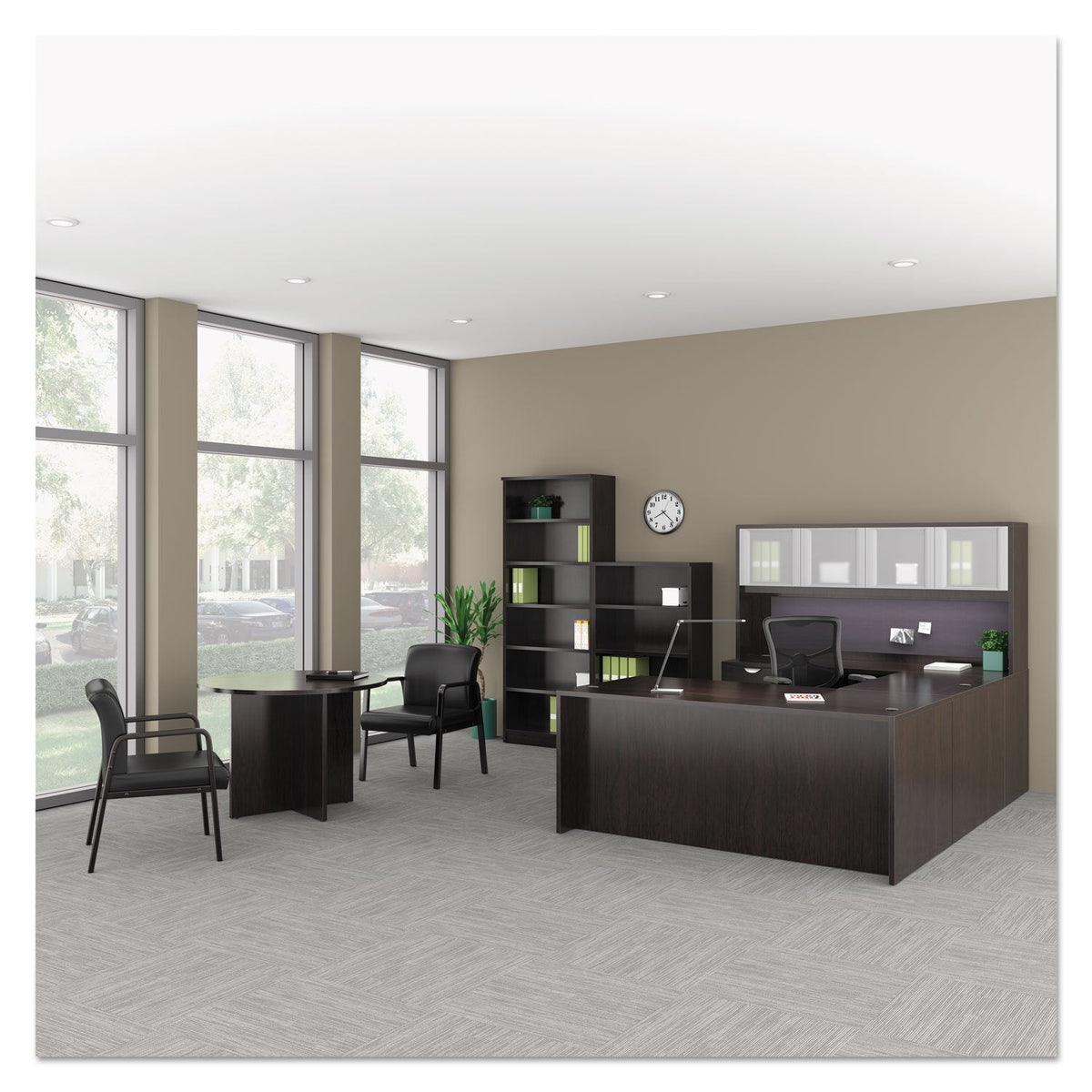 Alera Alera Valencia Series Full Pedestal File, Left Or Right, 2 Legal/Letter-Size File Drawers, Espresso, 15.63" X 20.5" X 28.5"
