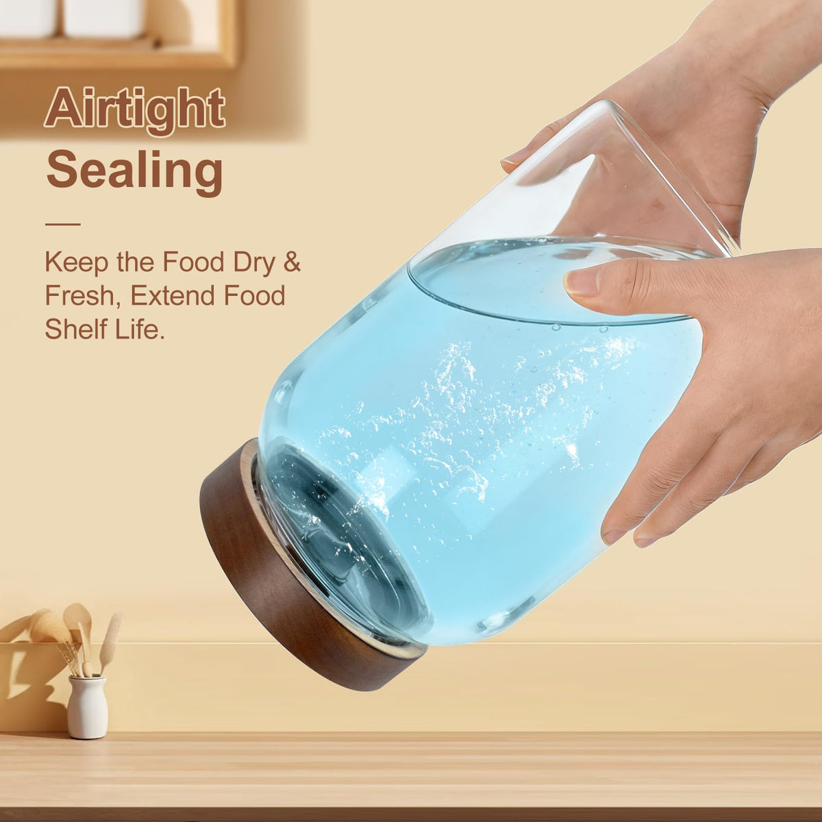 Large Glass Jar of 2 Pack,108floz/3200 ml Glass Canisters with Airtight Lids,Pantry Jar with Anti-Slip Mat and Label, Glass Storage Container for Kithchen Food,Flour,Sugar,Cereal,Rice,Pasta,Oats