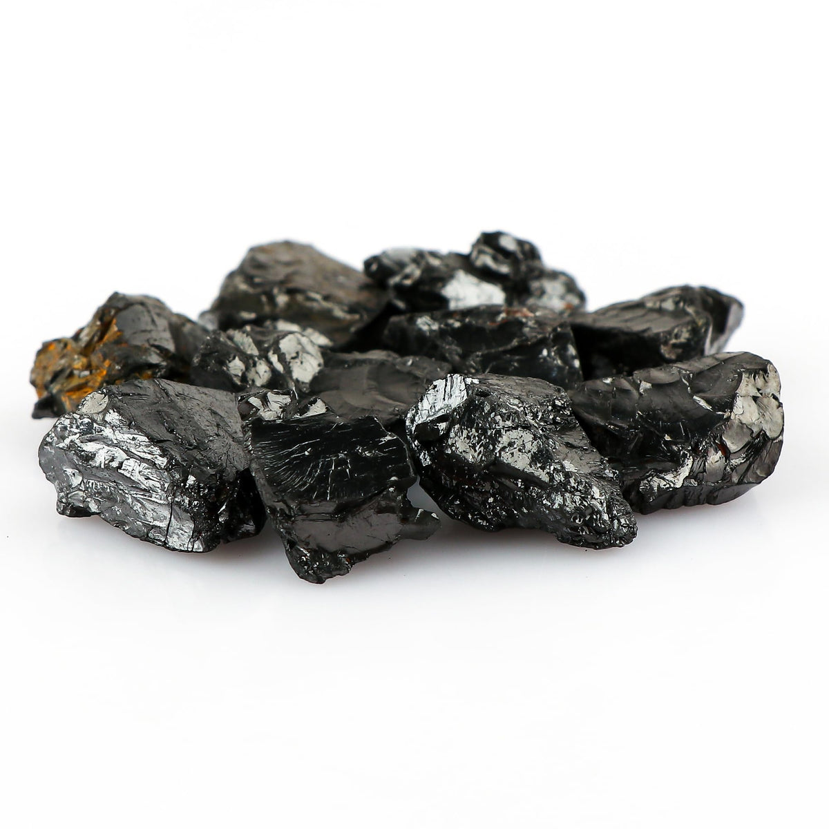 CRYSTALINES 10pcs Wholesale Natural Raw Karelia Shungite Gemstone, Untreated Rough Stone, Bulk Loose Supplies, DIY Jewelry Making, Chakra Healing Crystals, Birthstone, Gem Collection, AAA Grade