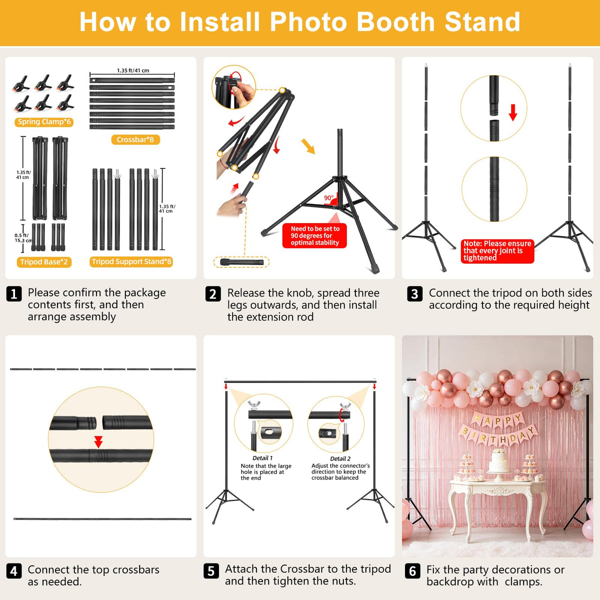 Backdrop Stand 10x7ft(WxH)- 7 Widths Photo Studio Adjustable Background Stand Support kit with Clamps,Carrying Bag for Party, Photo Booth, Banner, Events Decoration, Wedding, Photography