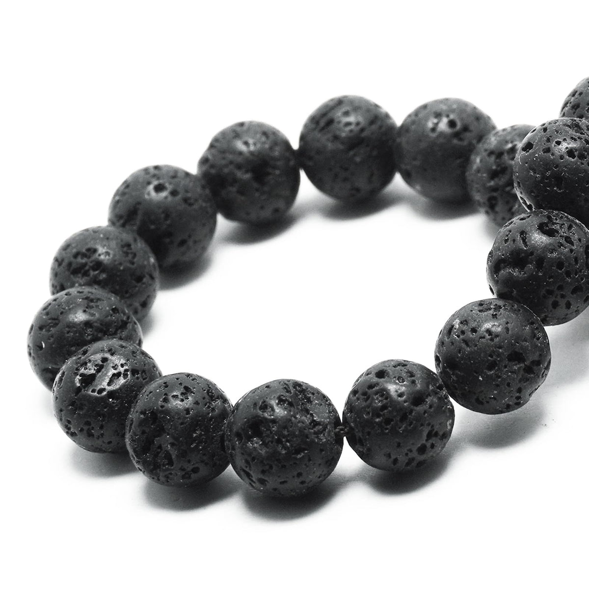 DIQIO Natural Lava Beads for Jewelry Making - Stone Beads Gemstone Beads for Bracelets, 6mm Black Lava Round Loose Beads(58-60pcs, 6mm, Lava)