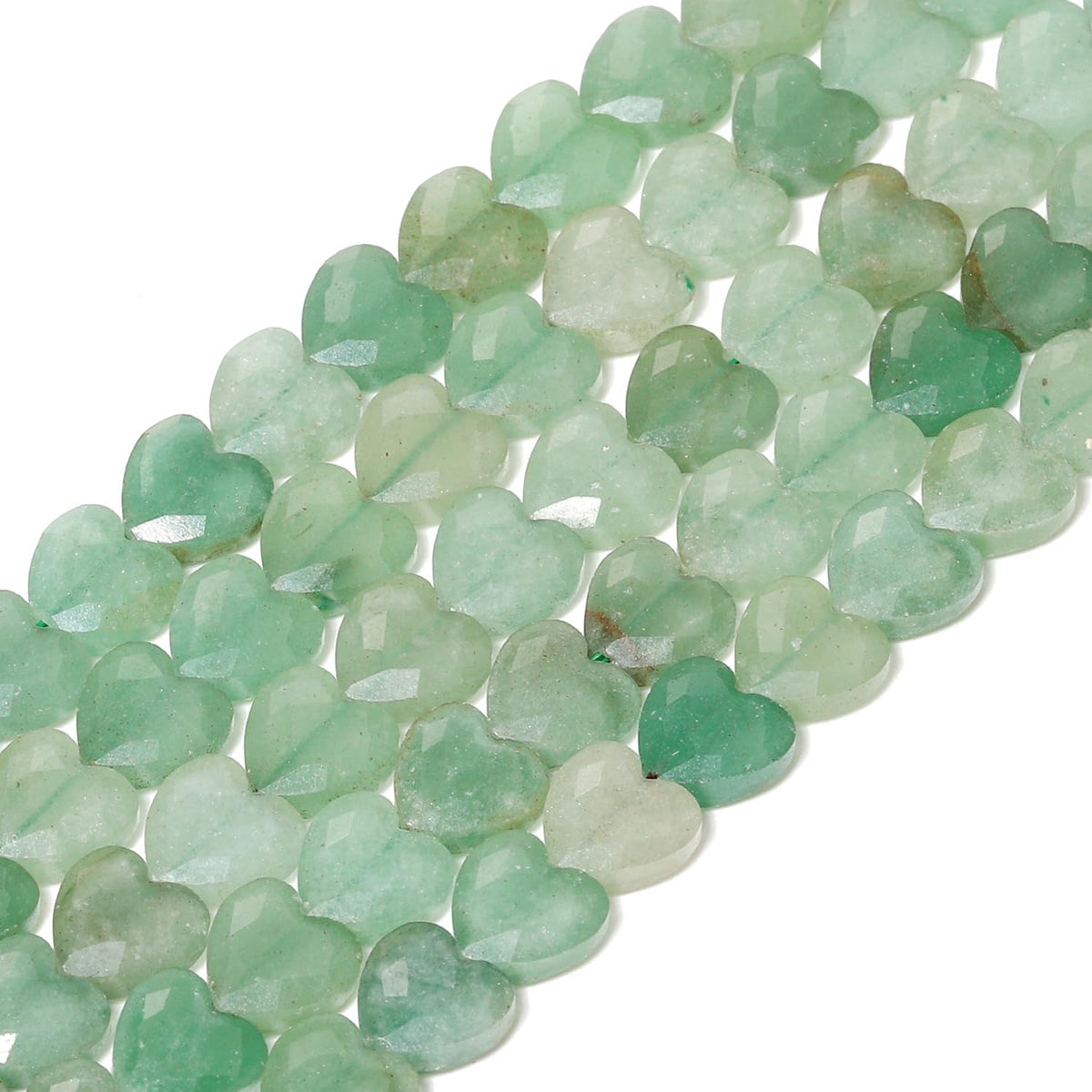 Nitopupu 22pcs Faceted Heart Stone Beads Natural Green Aventurine Bead 8mm Crystals and Healing Stones for Jewelry Making Supplies,Friendship Bracelet Kit,Love Gifts