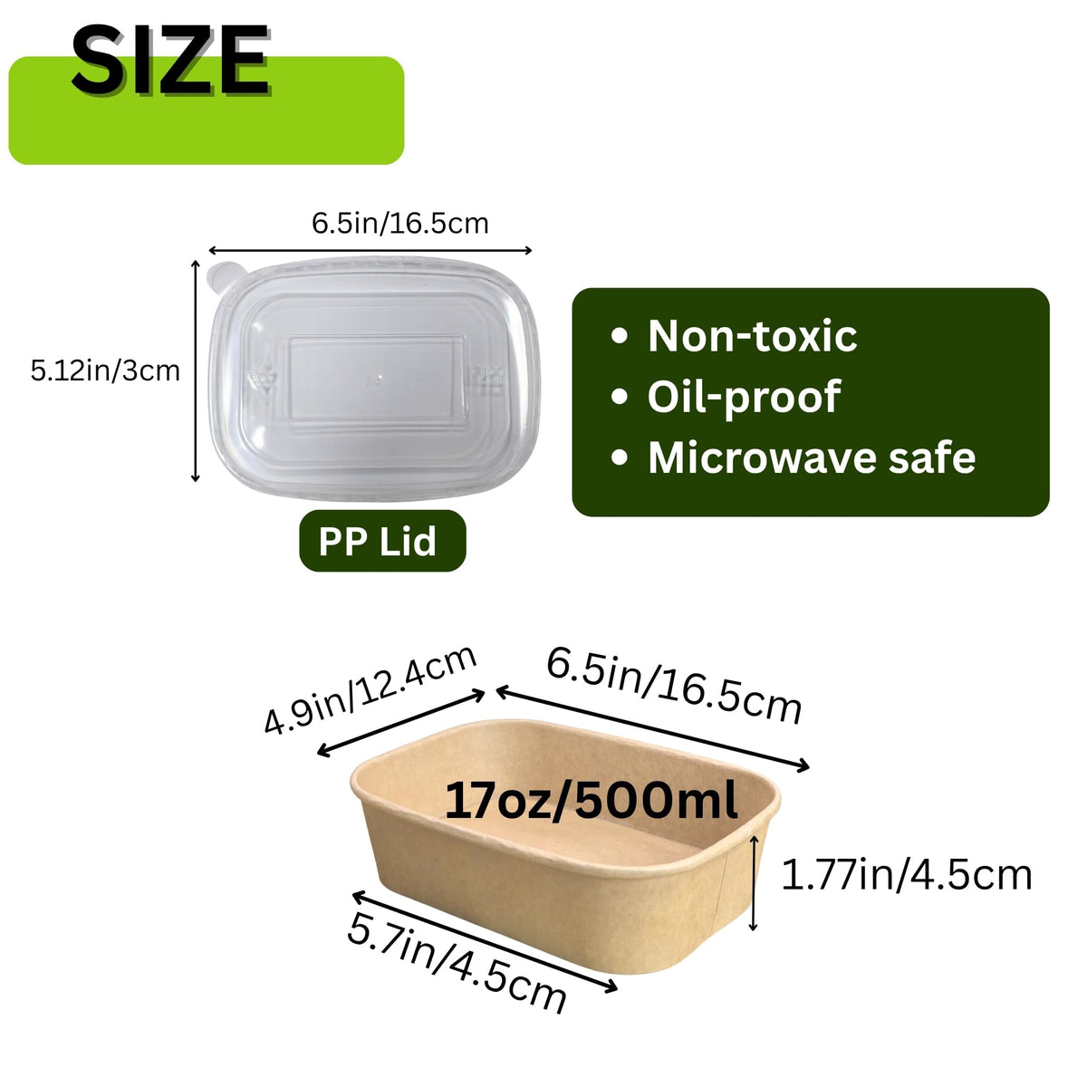 ganfaner 17oz Disposable Meal Prep Food Container Box with Lids, 50 Sets Kraft Paper Bowls Compostable for Soup Noodles Acai Microwave Safe, Leak-Proof Salad Bowl for Lunch Party Home School Take Out