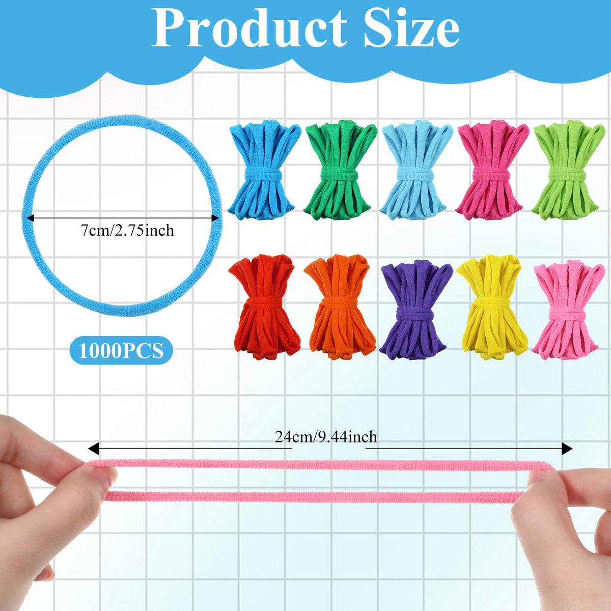 IANFAN 1000 Pcs Weaving Loom Refill Loops 10 Colors 6 Inch Durable Nylon Weaving Loom Bands Potholder Rainbow Refill Loops for Kids Adult DIY Knitting Craft Projects