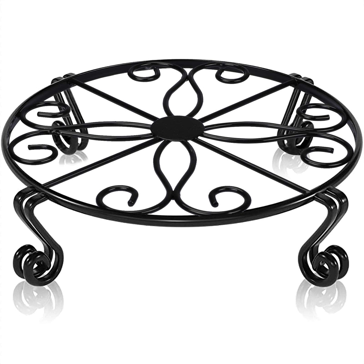 Black Plant Stand for Flower Pot Heavy Duty Potted Holder Indoor Outdoor Metal Rustproof Iron Garden Container Round Supports Rack for Planter Bronze, Pumpkin Stand Outdoor……
