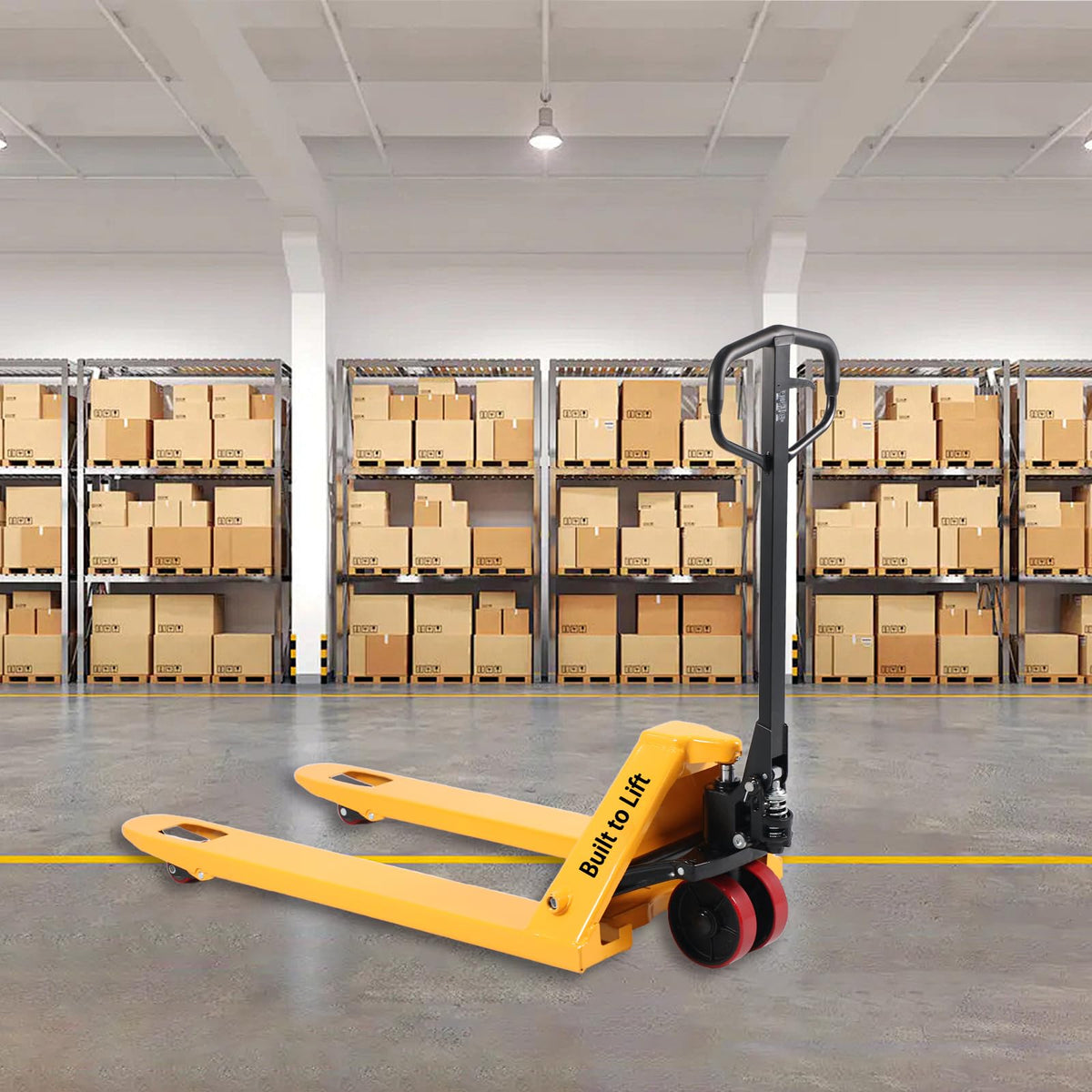 Built to Lift Pallet Jack Truck, 5500lbs Capacity 27" W x 48" L Forks Manual Standard Duty Pallet Truck for Warehouse