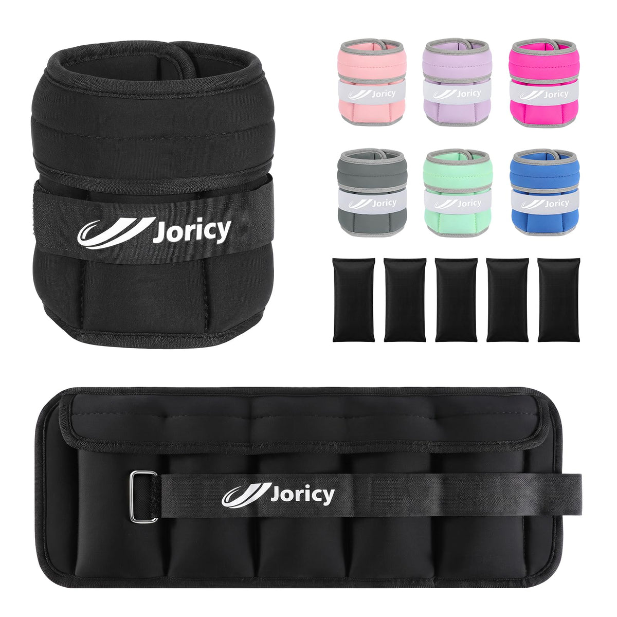 Adjustable Ankle Weights for Women Men 1/2/3/4/5/6/8/10/12/20 LBS 1 Pair Wrist Leg Arm Weights with Removable Weight, Strength Training Weight for Jogging, Walking, Running, Fitness (black, 3lbs Pair (1.5lb Each Weight))