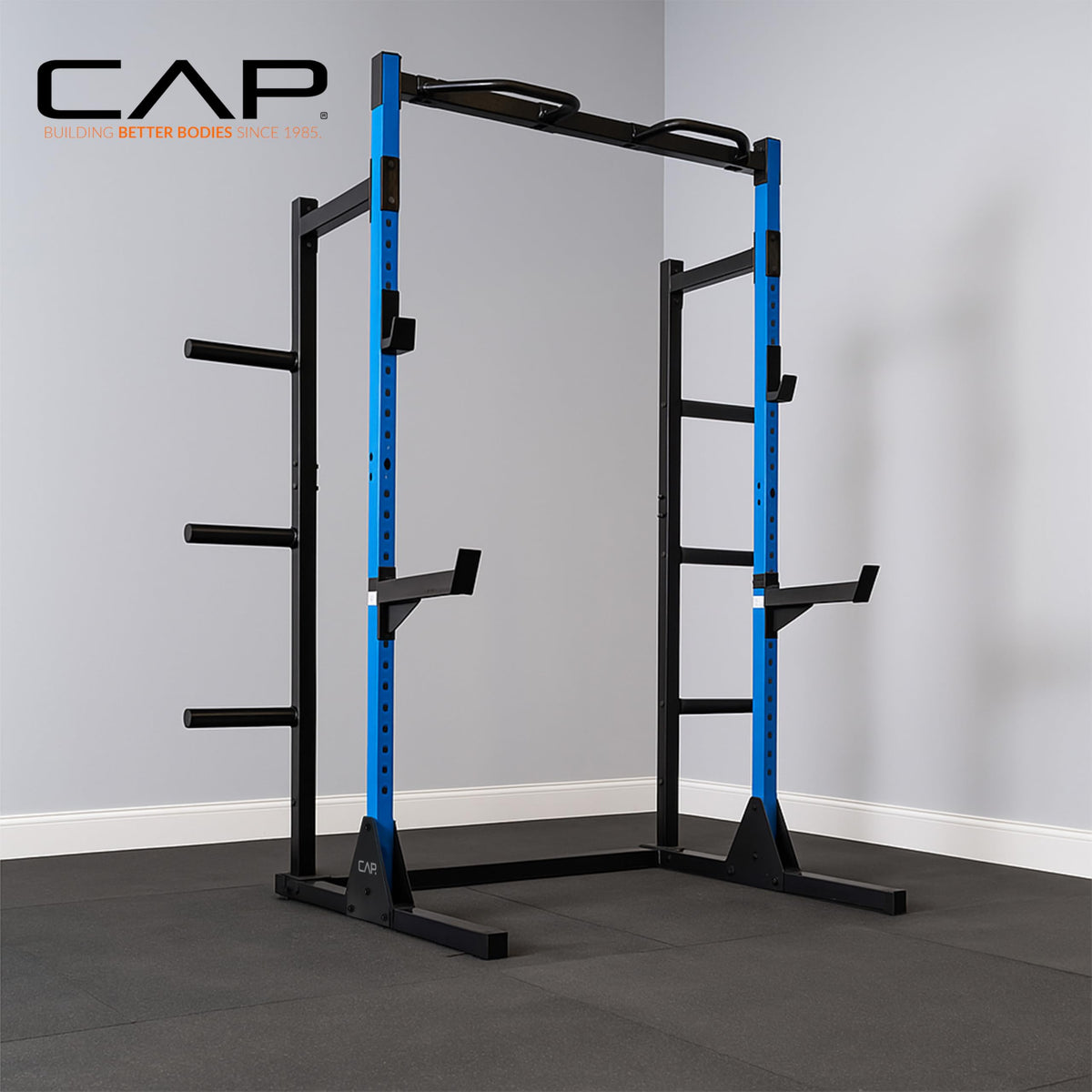Cap Power Rack with Pull Up Bar & Attachments - Squat Rack & Strength Training Power Cage for Home Gym - Yellow