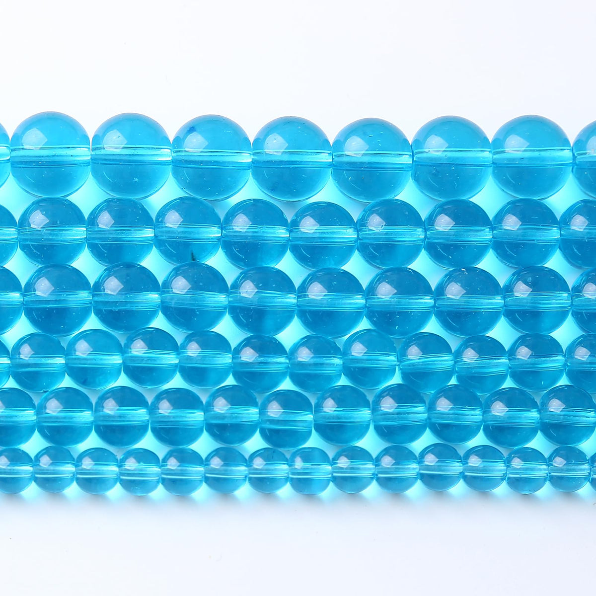 36pcs 10mm Topaz Blue Crystal Glass Beads Round Loose Spacer Beads for Jewelry Making DIY Bracelet Necklace(Blue Crystal Glass, 10mm)