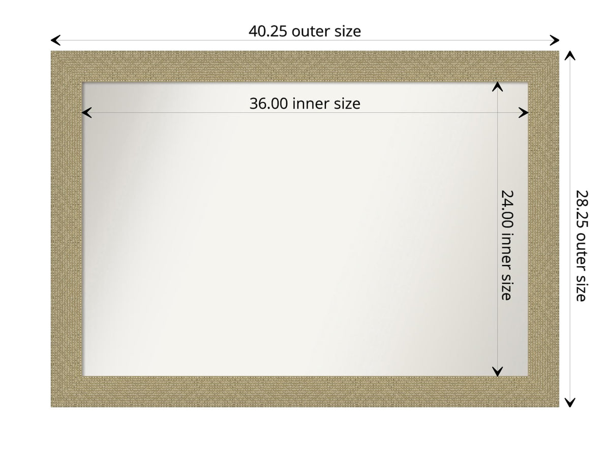 Amanti Art Gold Wall Mirror 28x40 Mosaic Gold Rectangle Bathroom Mirror for Wall Decor Living Room, Large Casual Frame, Hangs Horizonally and Vertically, Bathroom Decor, Non-Beveled Edge