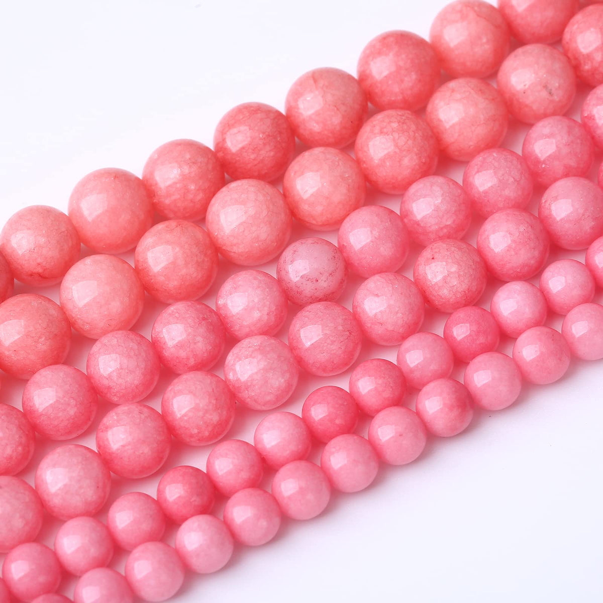 36PCS 10MM Natural Pink Jade Stone Beads Energy Healing Beads for DIY Jewelry Bracelet Necklace Making for Jewelry Making15Inch