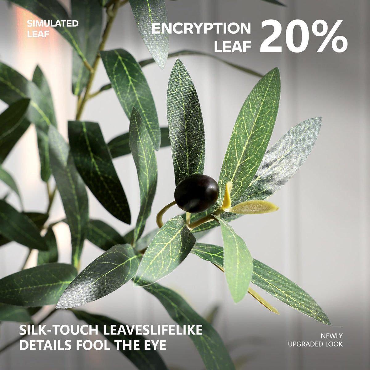 VeriNatural Olive Trees Artificial Indoor, 8FT Tall Faux Olive Tree with Round White Planter, UV Resistant Outdoor Large Fake Olive Plants for Modern Home Decor Living Room Office