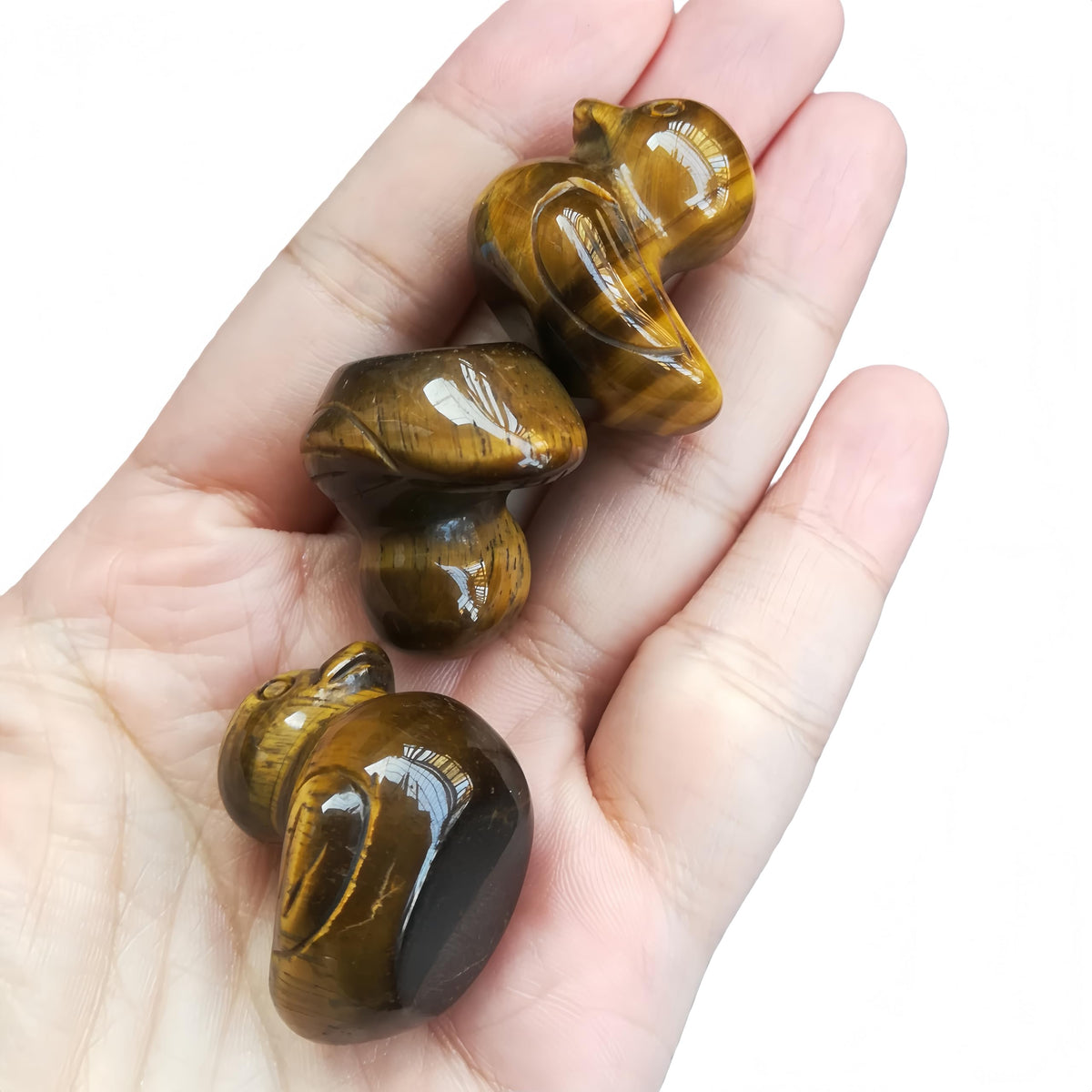 Bacatgem Natural Tiger's Eye Crystal Duck Carving Positive Energy Home Decoration Desk Decor,1.18 Inchs Crystal and Healing Stone Ornament