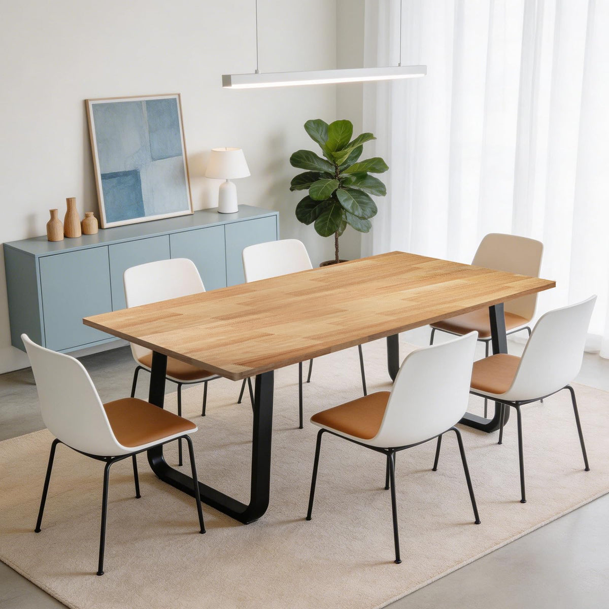 60 x 30in Solid Rubber Wood Butcher Block Table Top – 1 Inch Thick Natural Light Finish for Standing Desk, Office Table, Workbench, Kitchen Island & DIY Furniture Projects