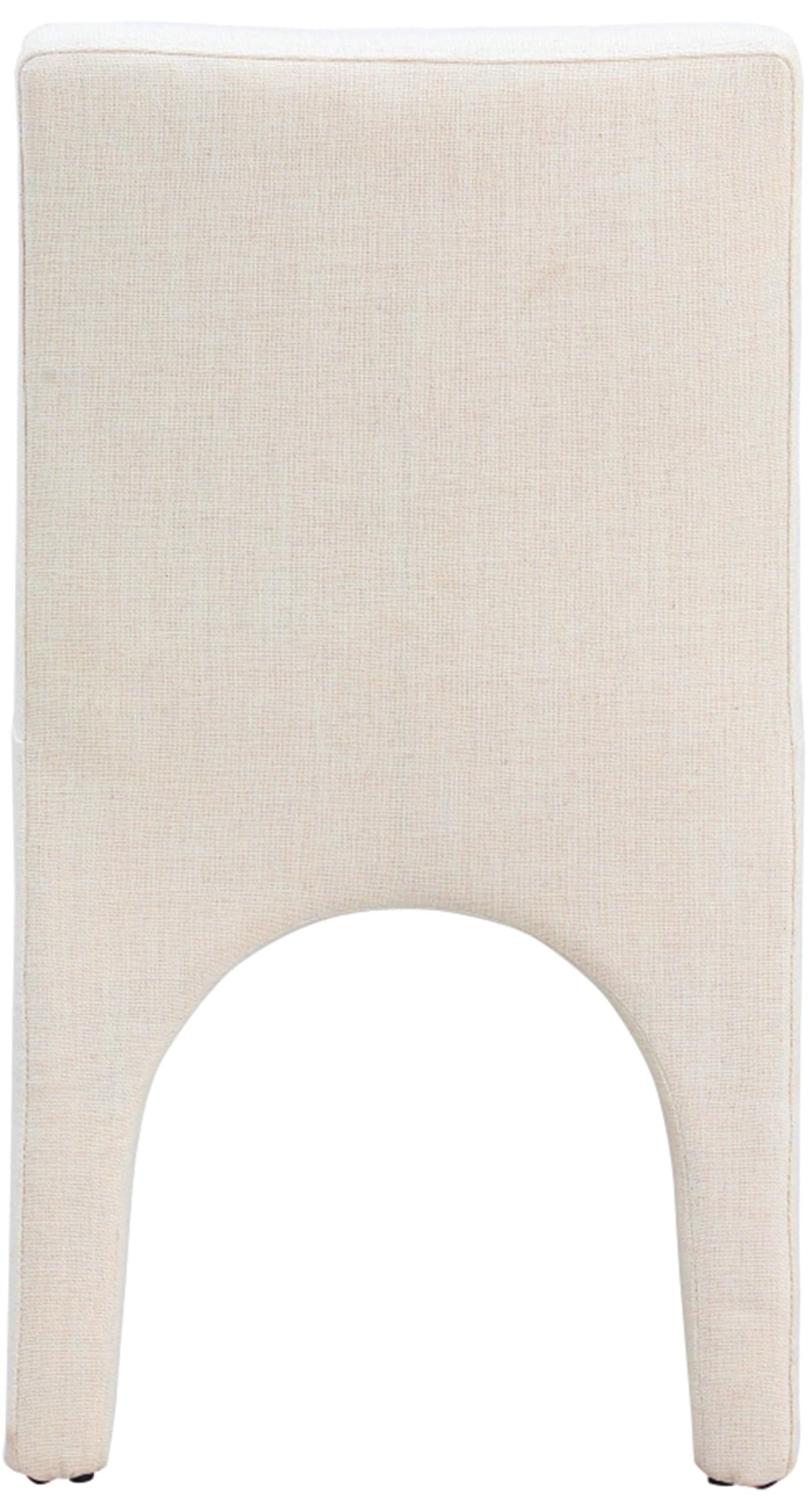 Meridian Furniture 753Beige-C Gramercy Collection Art Deco Dining Chair with Rich Beige Linen Textured Fabric with Weave, Arched Iron Inner Frame, 18.5" W x 23.5" D x 33" H, Beige, Set of 2